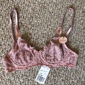 Mauve Sheer Embroidered Underwire Bra (32A)